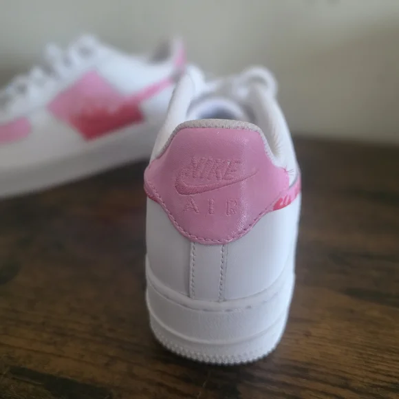 Custom Hand-Painted Nike Air Force 1 | Pink Flames | Size 8 - Picture 9 of 10